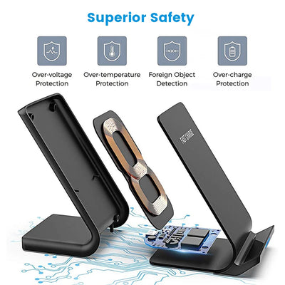 30W Qi Wireless Charger Stand Fast Charging Dock For Phones - Smarsty