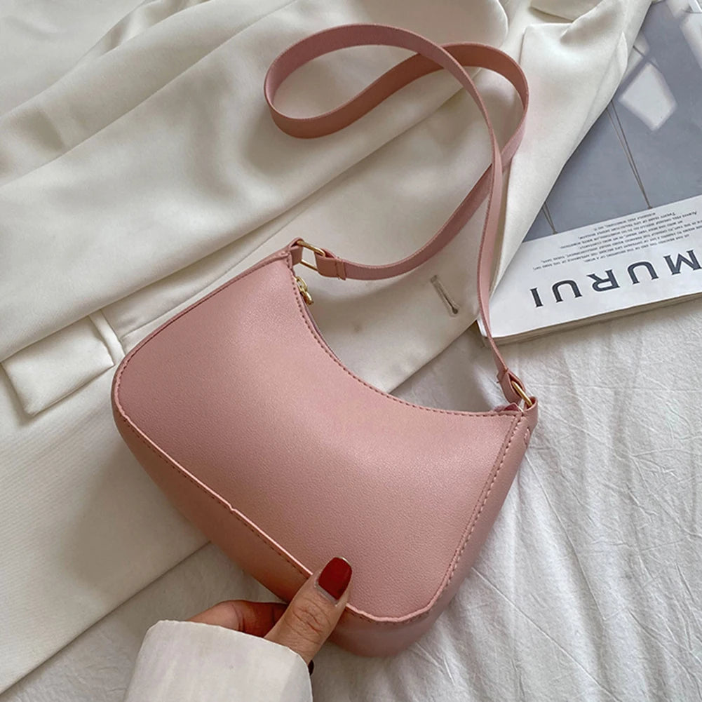 Retro PU Leather Shoulder Bag For Women Hobo Style Classic - Smarsty