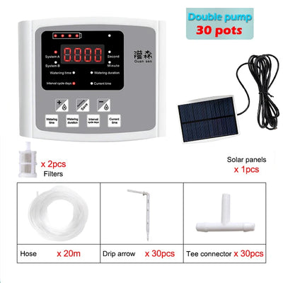 Solar Powered Automatic Garden Drip Irrigation Timer System - Smarsty