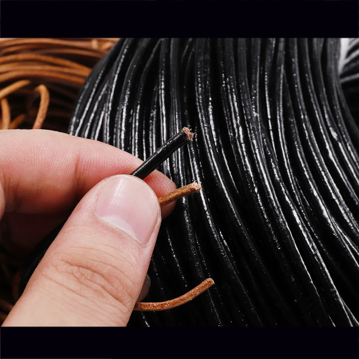 Genuine Cow Leather Durable Round Cord For DIY Bracelet - Smarsty