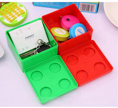 Building Block Storage Box Creative Plastic Storage Box Saving Space Storage Organizers Desktop Office Storage Supplie Kids Gift