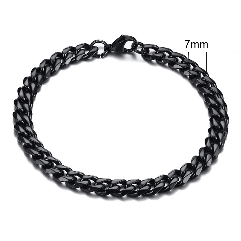 Vnox Men's Stainless Steel Cuban Link Chain Bracelet - Smarsty