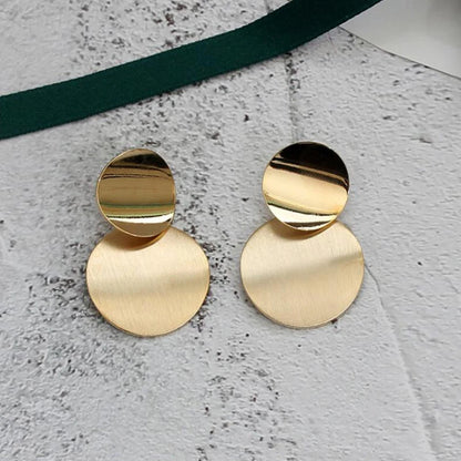 Gold Metal Drop Earrings with Irregular Heart Design for Women - Smarsty