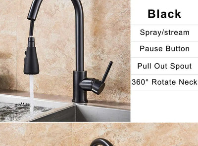 Rozin Chrome Kitchen Faucet with Pull Out Sprayer - Smarsty