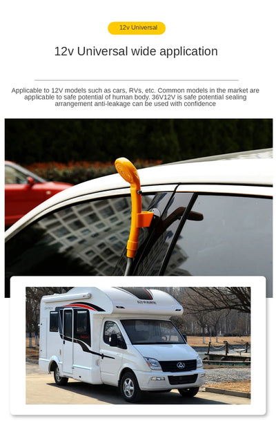 Portable Camping Shower Hiking Travel 12V Car Cigarette Lighter Outdoor Bath Shower of Plant Watering Car Cleaning Pet Bath Pump by Smarsty