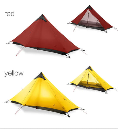 FLAME'S CREED Lanshan 1 Person Oudoor Ultralight Camping Tent Single Man 3 Season Professional 15D Silnylon Rodless Tent by Smarsty