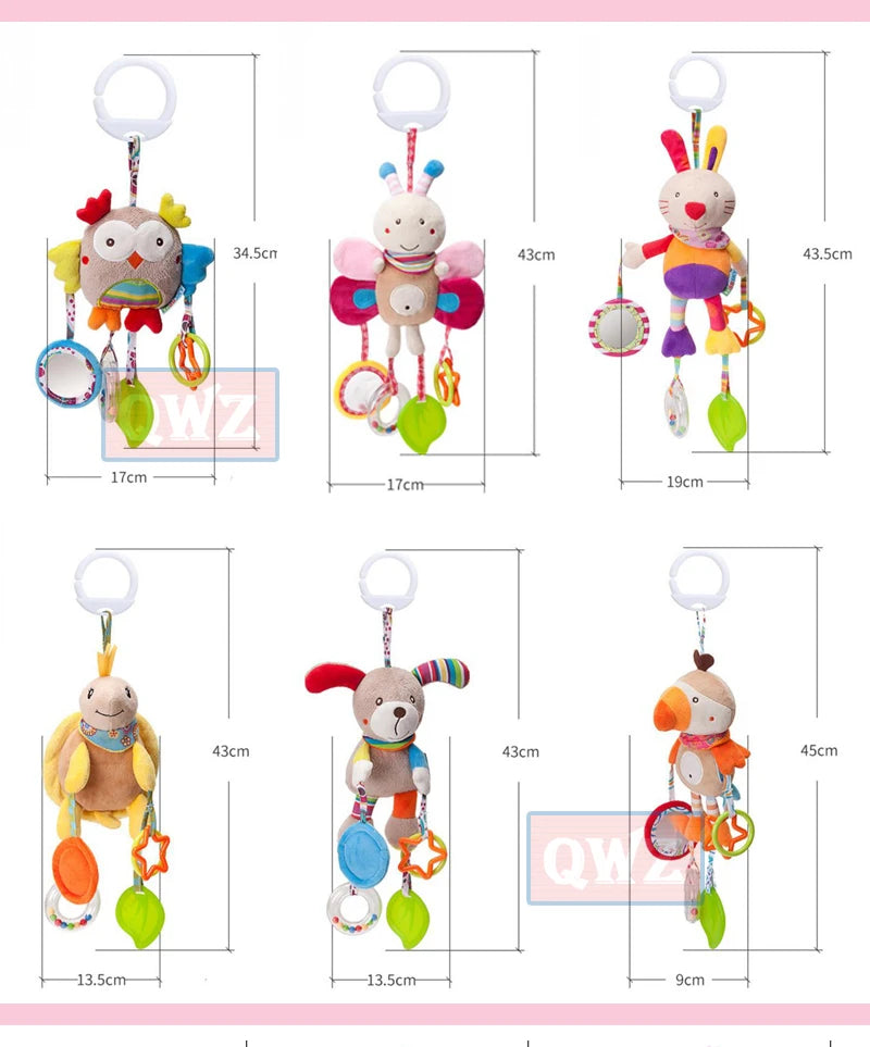 Newborn Baby Plush Stroller Toys Baby Rattles Mobiles Cartoon Animal Hanging Bell Educational Baby Toys 0-12 Months Speelgoed by Smarsty