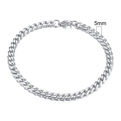 Vnox Men's Stainless Steel Cuban Link Chain Bracelet - Smarsty