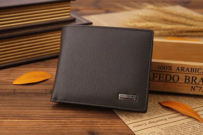 Classic Short Genuine Leather Men Wallets Fashion Coin Pocket Card Holder Men Purse Simple Quality Male Wallets - Smarsty