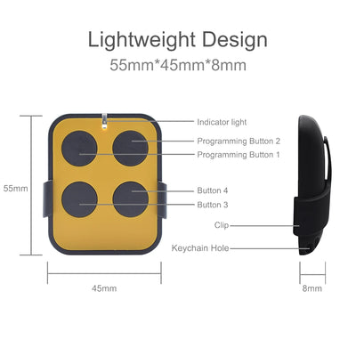 Universal Garage Door Remote Control Cloner with Multifrequency Capability - Smarsty