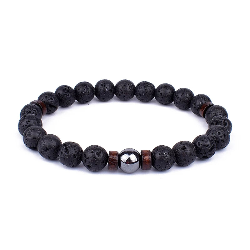 Volcanic Stone Bracelet for Men with Mood Tracking Feature - Smarsty