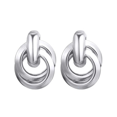 Gold Metal Drop Earrings with Irregular Heart Design for Women - Smarsty