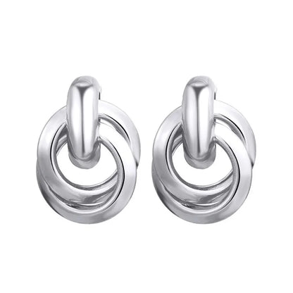 Gold Metal Drop Earrings with Irregular Heart Design for Women - Smarsty
