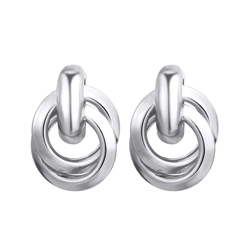Gold Metal Drop Earrings with Irregular Heart Design for Women - Smarsty