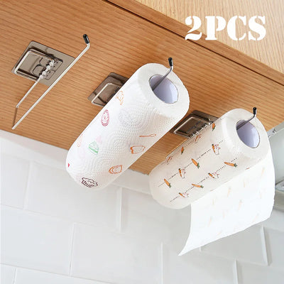 1/2pcs Hanging Toilet Paper Holder Roll Paper Holder Bathroom Towel Rack Stand Kitchen Stand Paper Rack Home Storage Racks by Smarsty