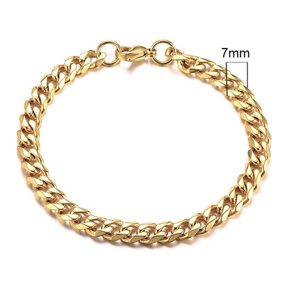 Vnox Men's Stainless Steel Cuban Link Chain Bracelet - Smarsty
