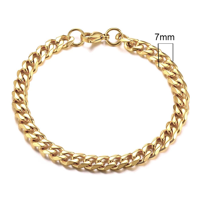 Vnox Men's Stainless Steel Cuban Link Chain Bracelet - Smarsty