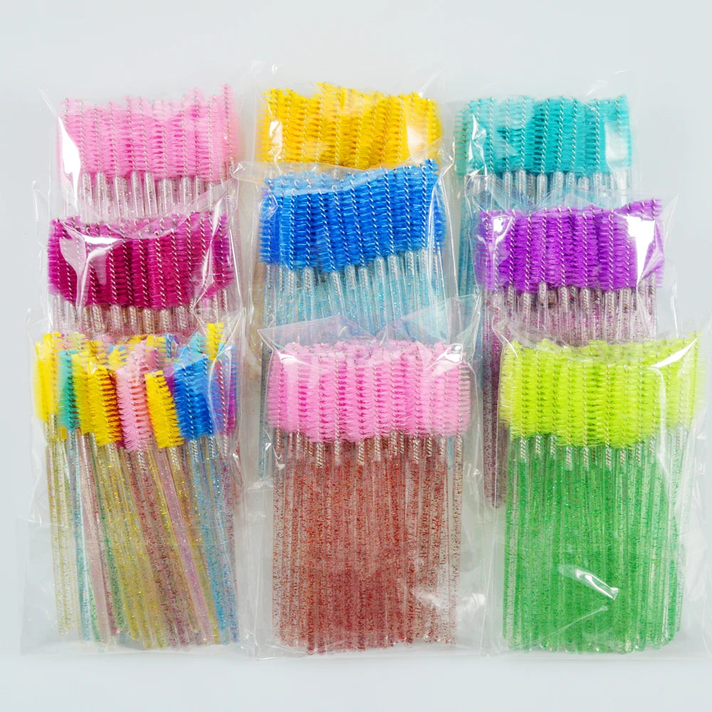QSTY 50pcs Disposable Eyelash Brush Applicators in 6 Colors - Smarsty