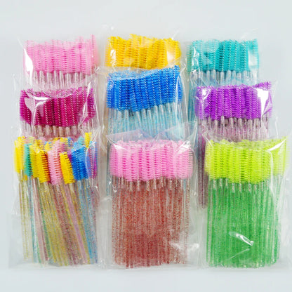 QSTY 50pcs Disposable Eyelash Brush Applicators in 6 Colors - Smarsty
