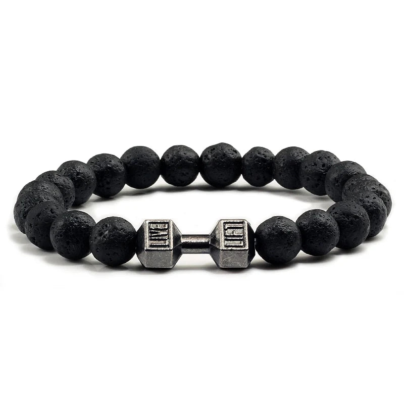 Natural Stone Dumbbell Bead Bracelet for Energy and Style - Smarsty