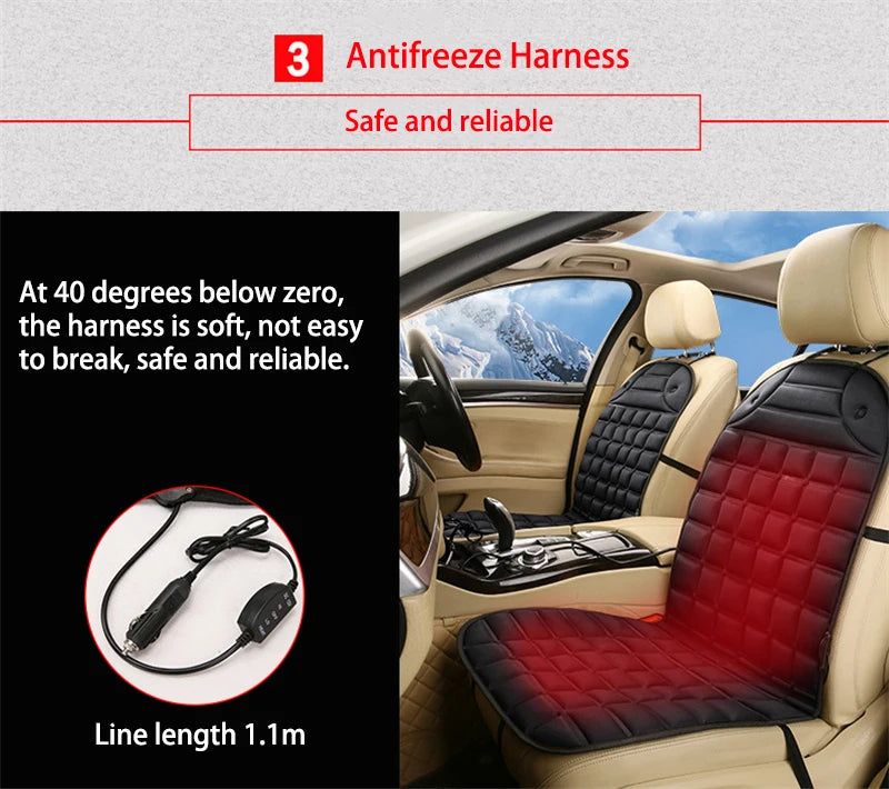 12V Car Heated Seat Cushion For Fast Warmth Winter Drives - Smarsty