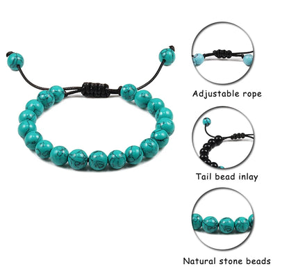 Adjustable 8mm Tiger Eye Beads Bracelet for Yoga Healing - Smarsty