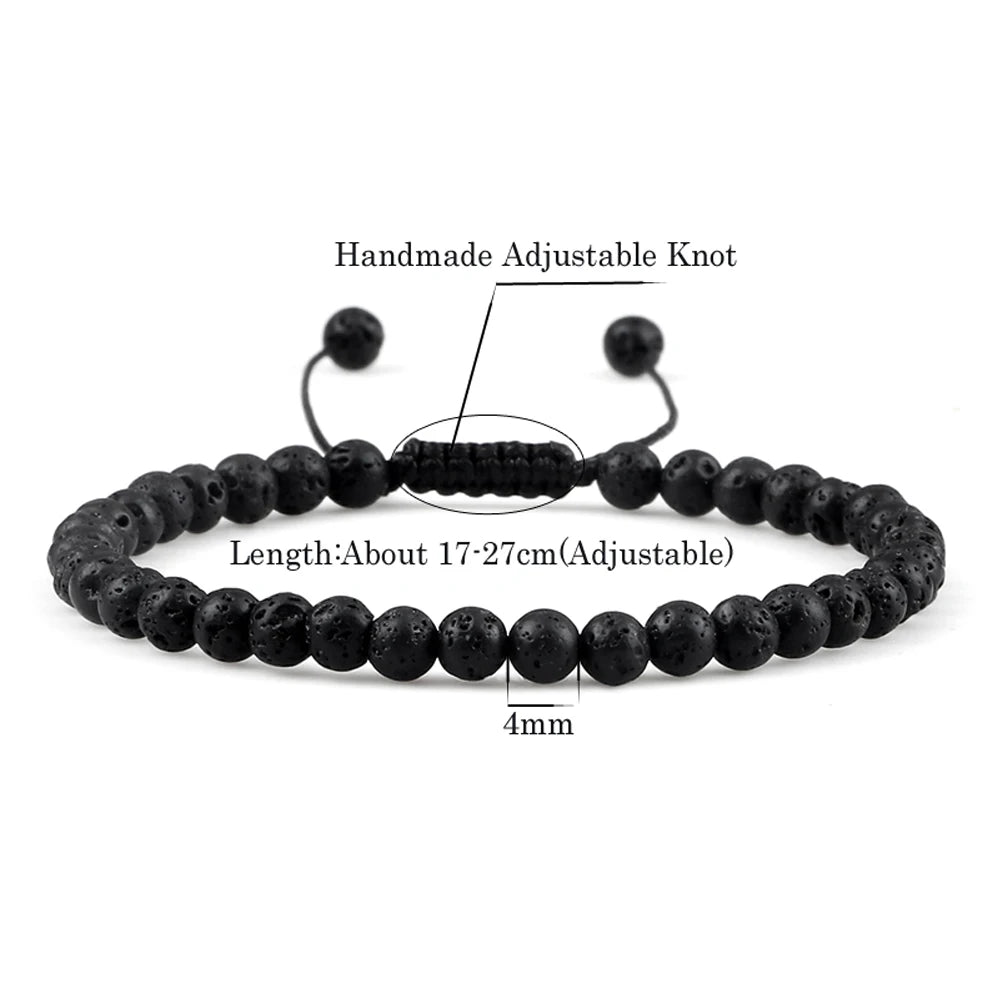 Adjustable Lava Stone Beaded Bracelet for Chakra Healing - Smarsty