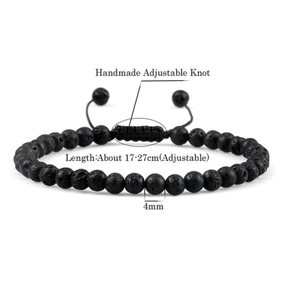 Adjustable Lava Stone Beaded Bracelet for Chakra Healing - Smarsty