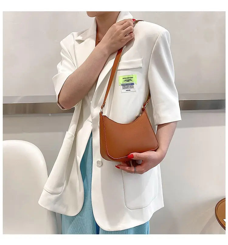 Retro PU Leather Shoulder Bag For Women Hobo Style Classic - Smarsty