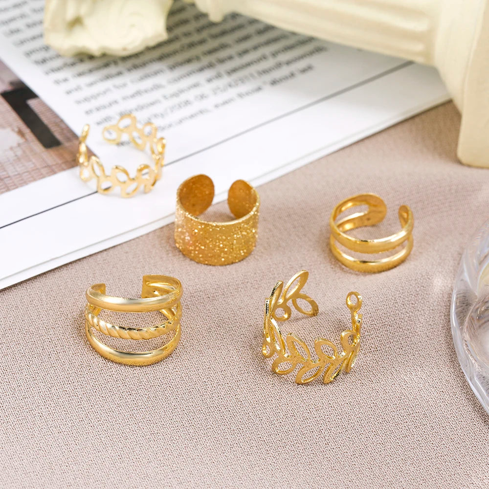 Vintage Gold Leaf Ear Cuff Non Piercing Clip Earrings - Smarsty