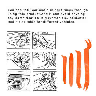 4pcs/Set Portable Car Panel Removal Tool Kit Nail Puller Radio Audio Door Pry Repair Clip Trim Dash Removal Installer Hand Tool - Smarsty