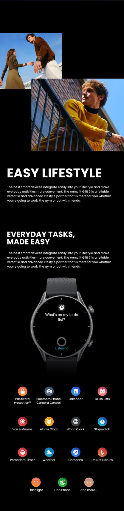Amazfit GTR 3 Smartwatch with Built-in Alexa and GPS - Smarsty