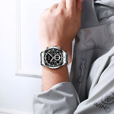 Curren Men's Waterproof Business Watch with Blue Dial - Smarsty