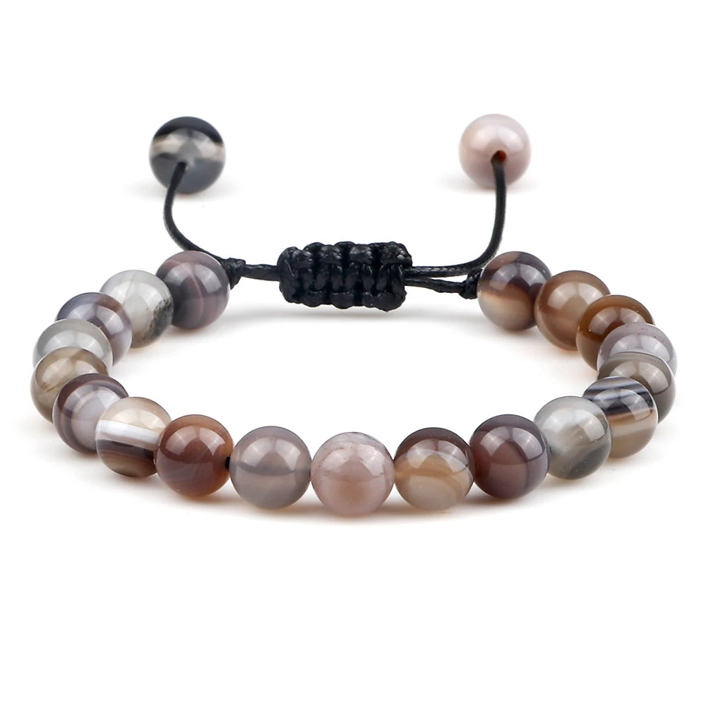Adjustable 8mm Tiger Eye Beads Bracelet for Yoga Healing - Smarsty