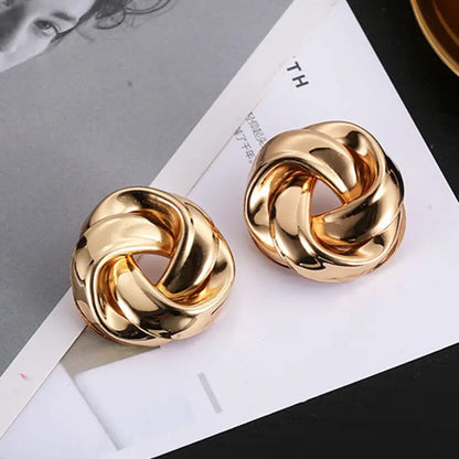 Gold Metal Drop Earrings with Irregular Heart Design for Women - Smarsty