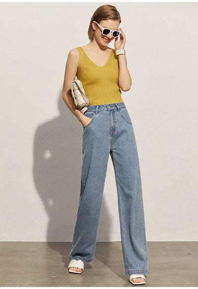 Amii Minimalism Summer New Women's Camisole Tops Office Lady Solid V-neck Sexy Slim Vest Girls Tank Streetwear Tops 12321058 - Smarsty