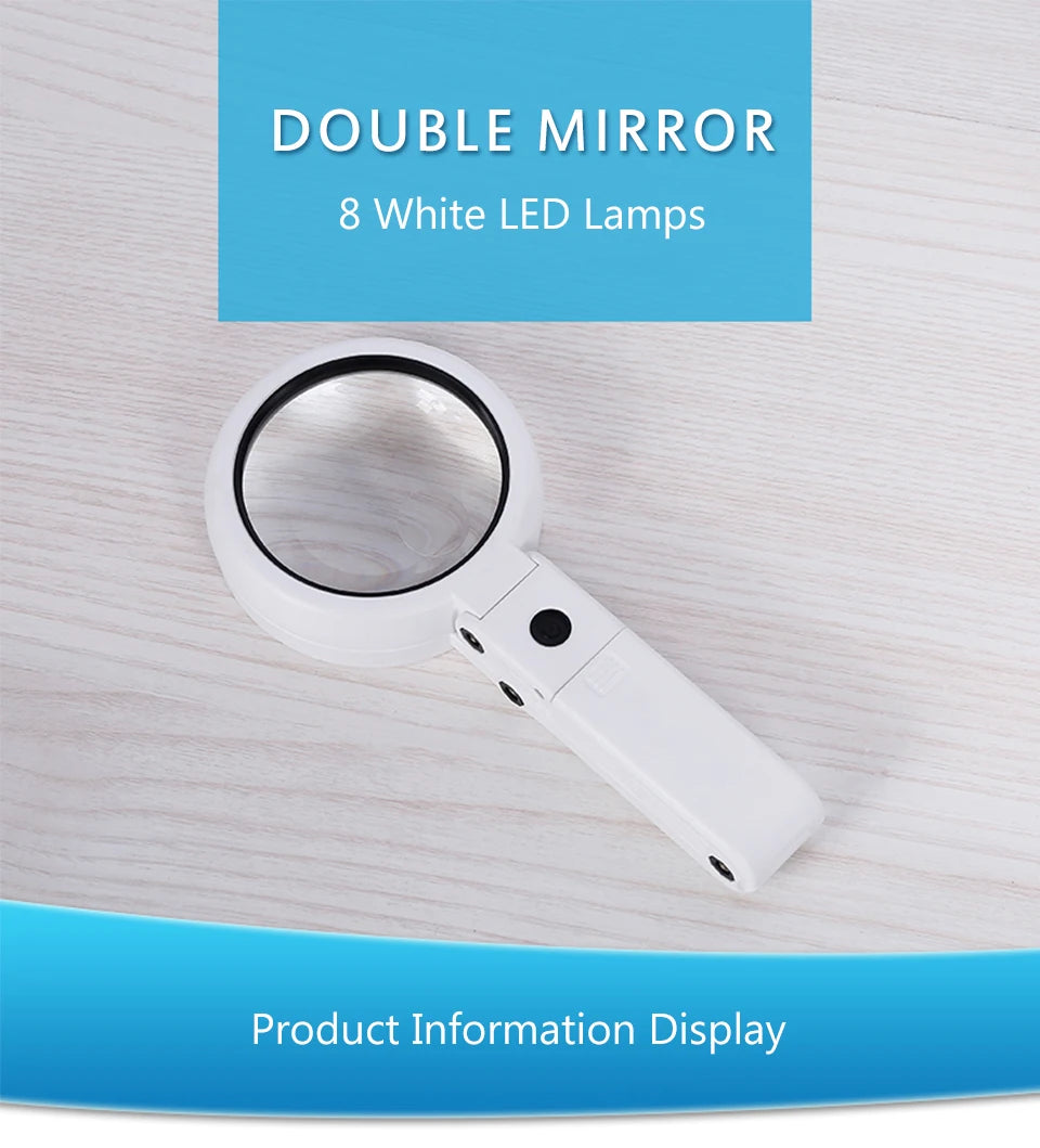 Portable Handheld Magnifying Glass with LED Light - Smarsty
