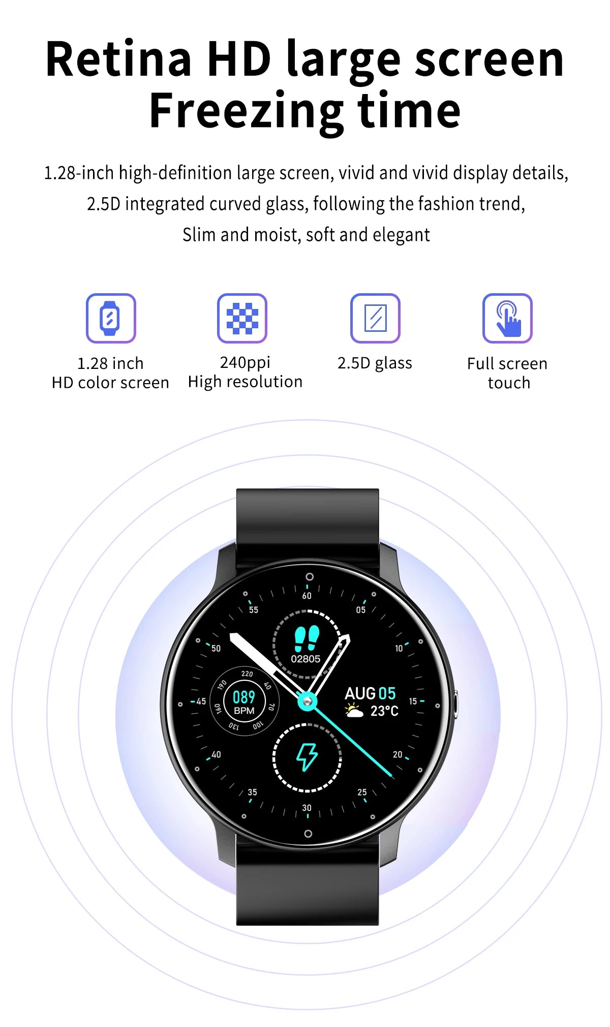 Smart Fitness Watch with Heart Rate Monitor and Waterproof Design - Smarsty