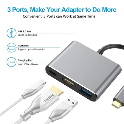 USB C Hub 4K HDMI Adapter With Multiport Thunderbolt