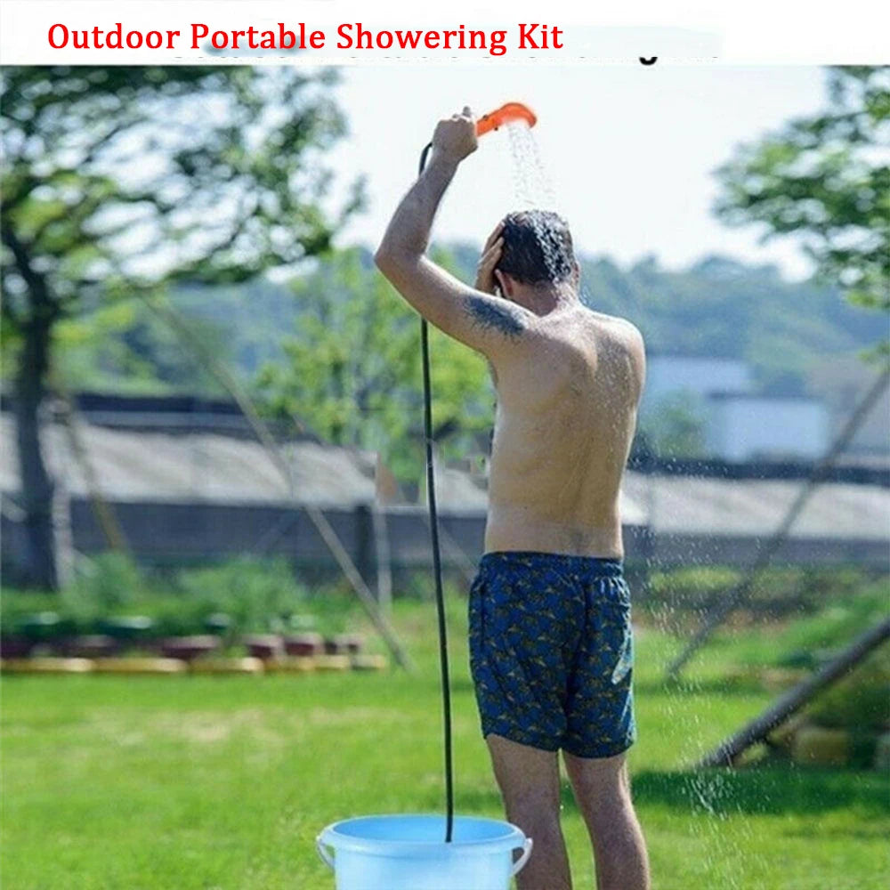 Portable Camping Shower Hiking Travel 12V Car Cigarette Lighter Outdoor Bath Shower of Plant Watering Car Cleaning Pet Bath Pump