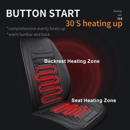 Heated Car Seat Cover 12V Warmth Pad For Winter Comfort - Smarsty