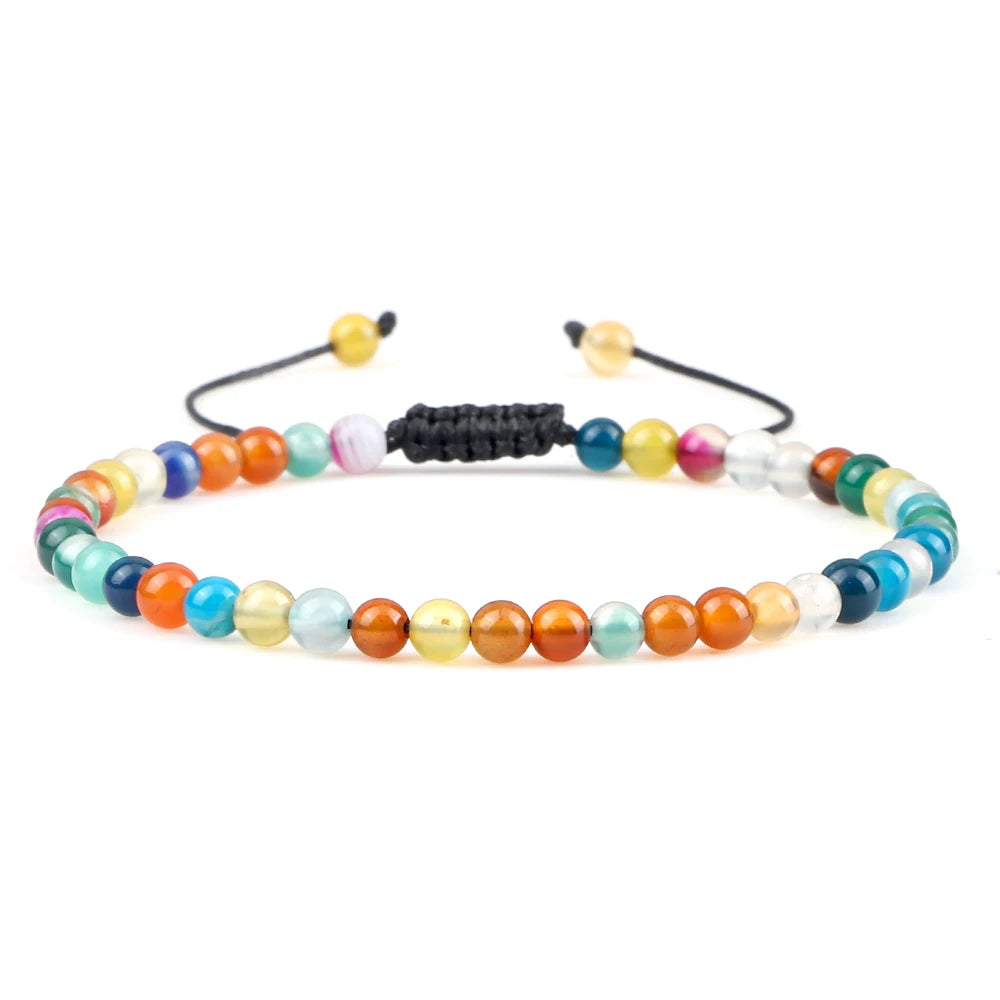 Adjustable Lava Stone Beaded Bracelet for Chakra Healing - Smarsty