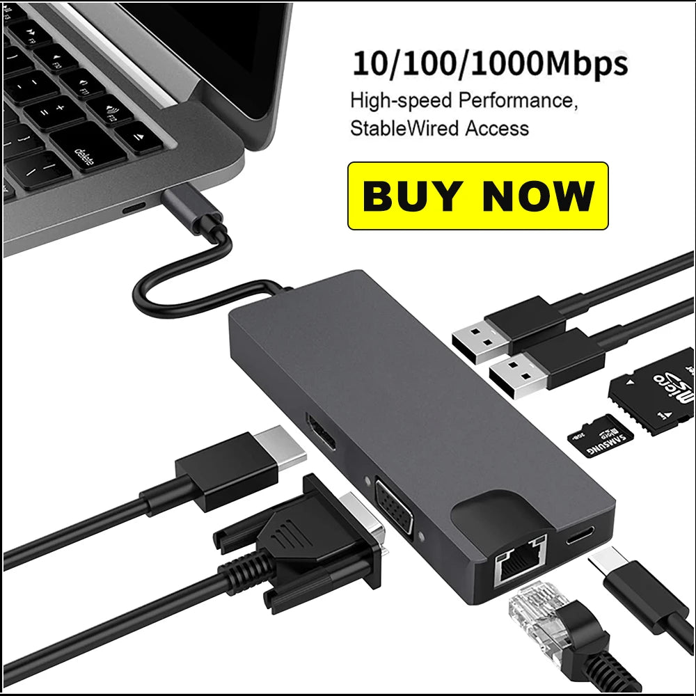 USB C Hub 4K HDMI Adapter With Multiport Thunderbolt