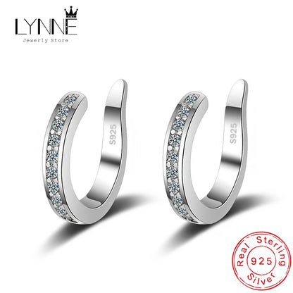 Sterling Silver Zircon No Piercing Clip Earrings Comfortable - Smarsty