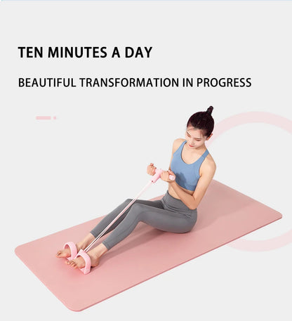 Multifunction Tension Rope 6-Tube Elastic Yoga Pedal Puller Resistance Band Tension Rope for Leg Stretching Slimming Training