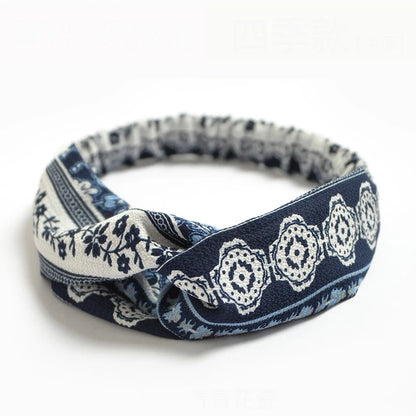 Bohemian Print Cashmere Headbands For Women Vintage Comfort - Smarsty