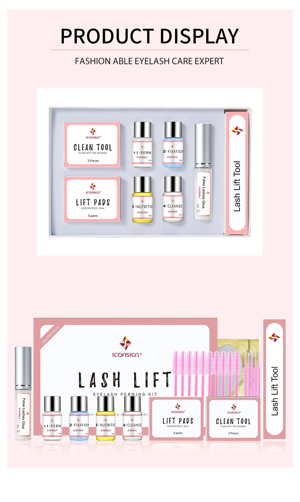 ICONSIGN Upgrade Version Lash Lift Kit Lifting Eyelashes Lasting 6-8 Weeks Lash Perm Eyelash Enhancer Makeup Tools - Smarsty