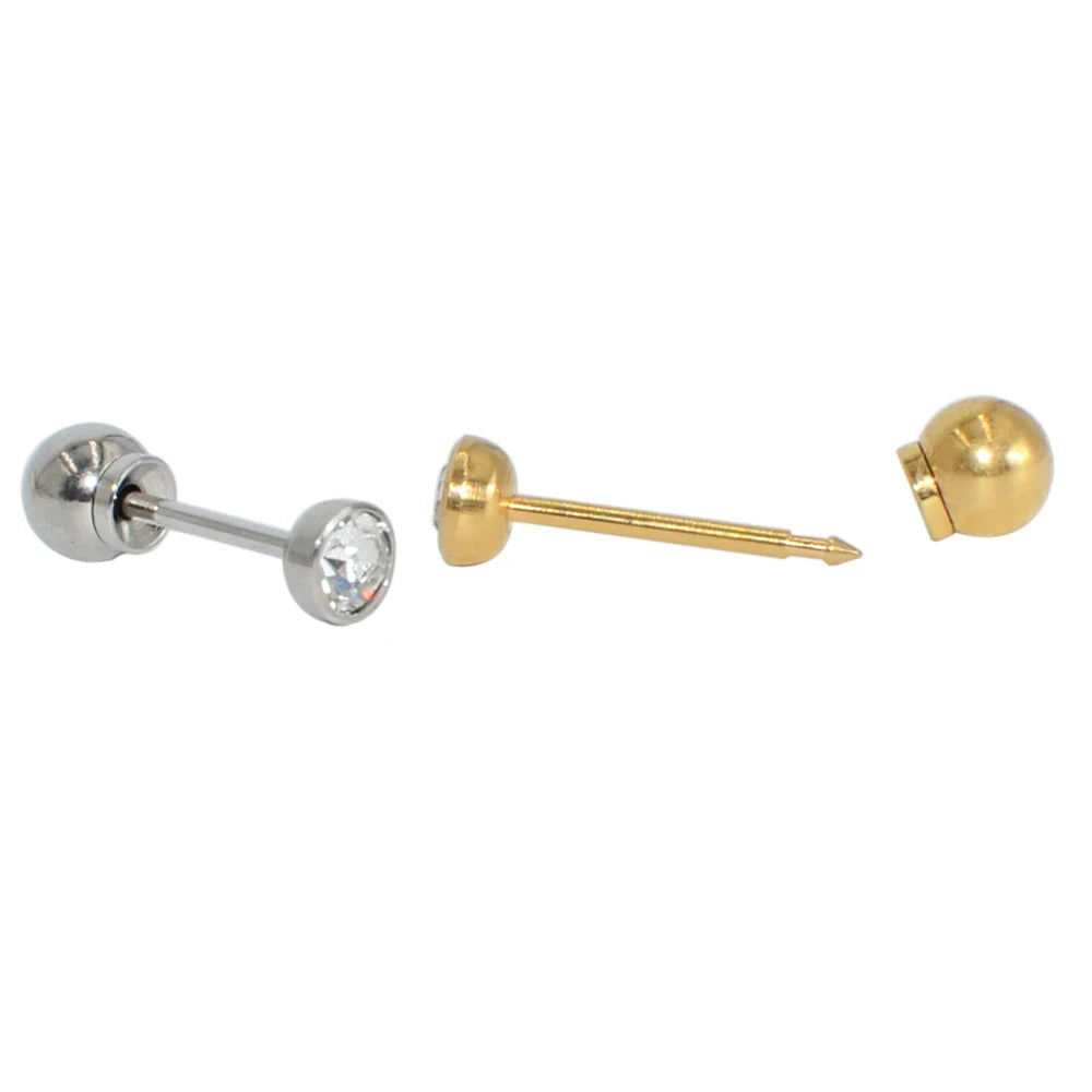 Sterile Surgical Steel Ear Stud Disposable Safe Ball - Smarsty