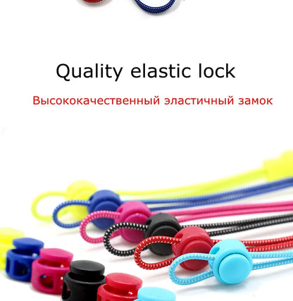 1 Pair 22 Colors Elastic Shoelaces Round Locking No Tie Shoe Laces Kids Adult Quick Lazy Laces Rubber Sneakers Shoelace T1 - Smarsty