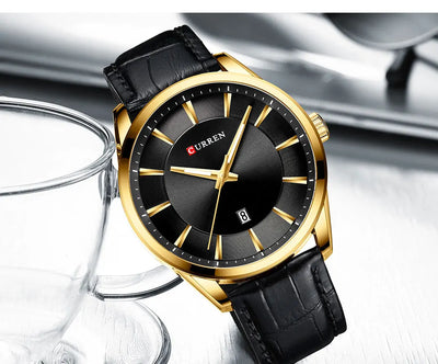CURREN Luxury Quartz Watch for Men with Leather Strap - Smarsty
